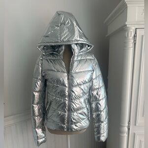 SILVER PUFFER COAT